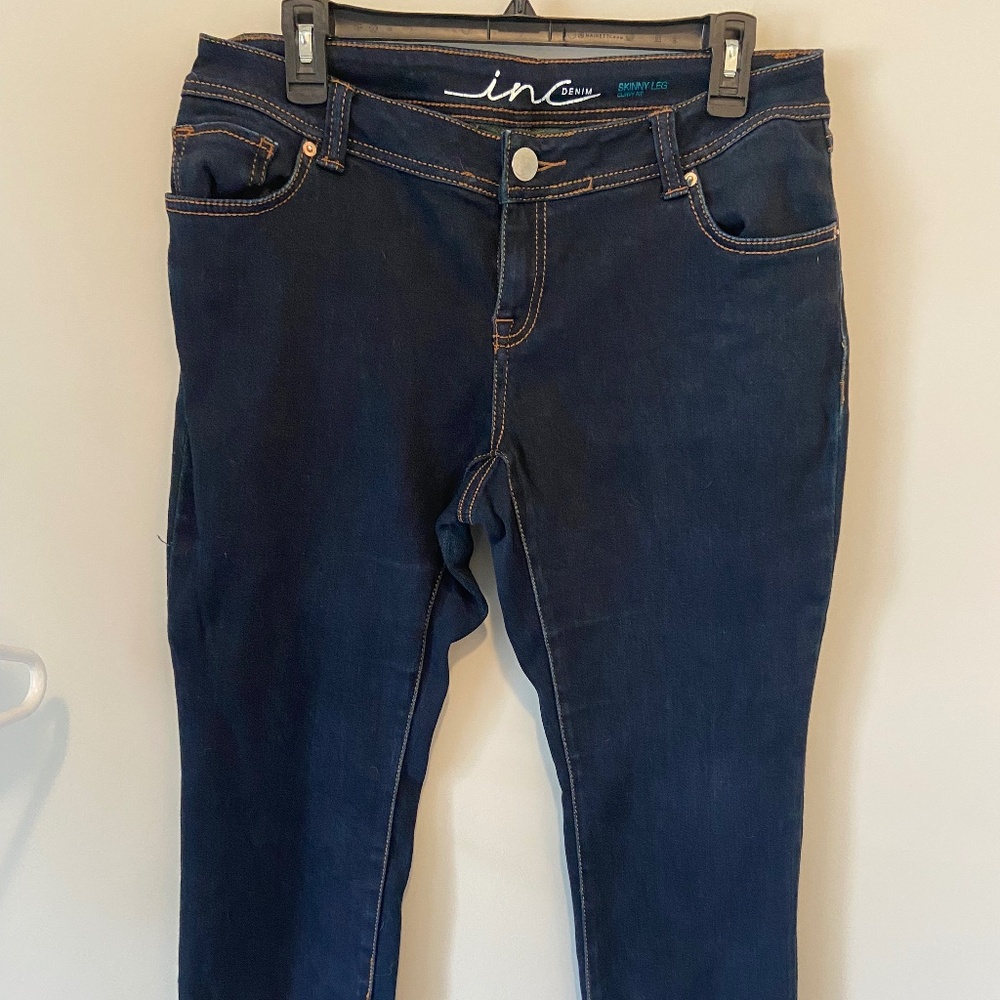 INC International Concepts Curvy Fit Skinny-Dark Blue-size 10P